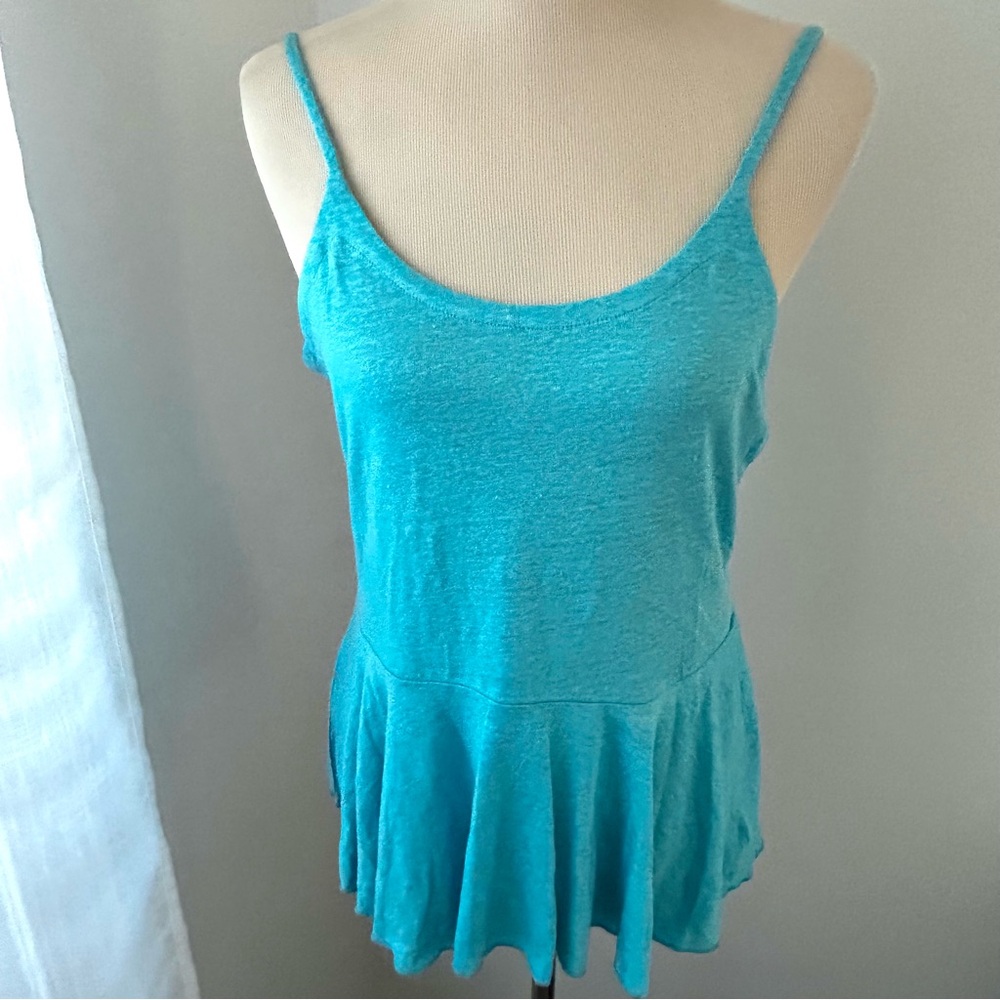 🌸NWT Chaser Scoop Back Peplum Cami. Aqua. Size: Small - Picture 8 of 8